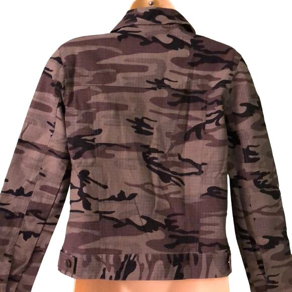 Destiny Jeans Brown Camouflage Jacket Size Small Y2K Gorpcore - Picture 3 of 7